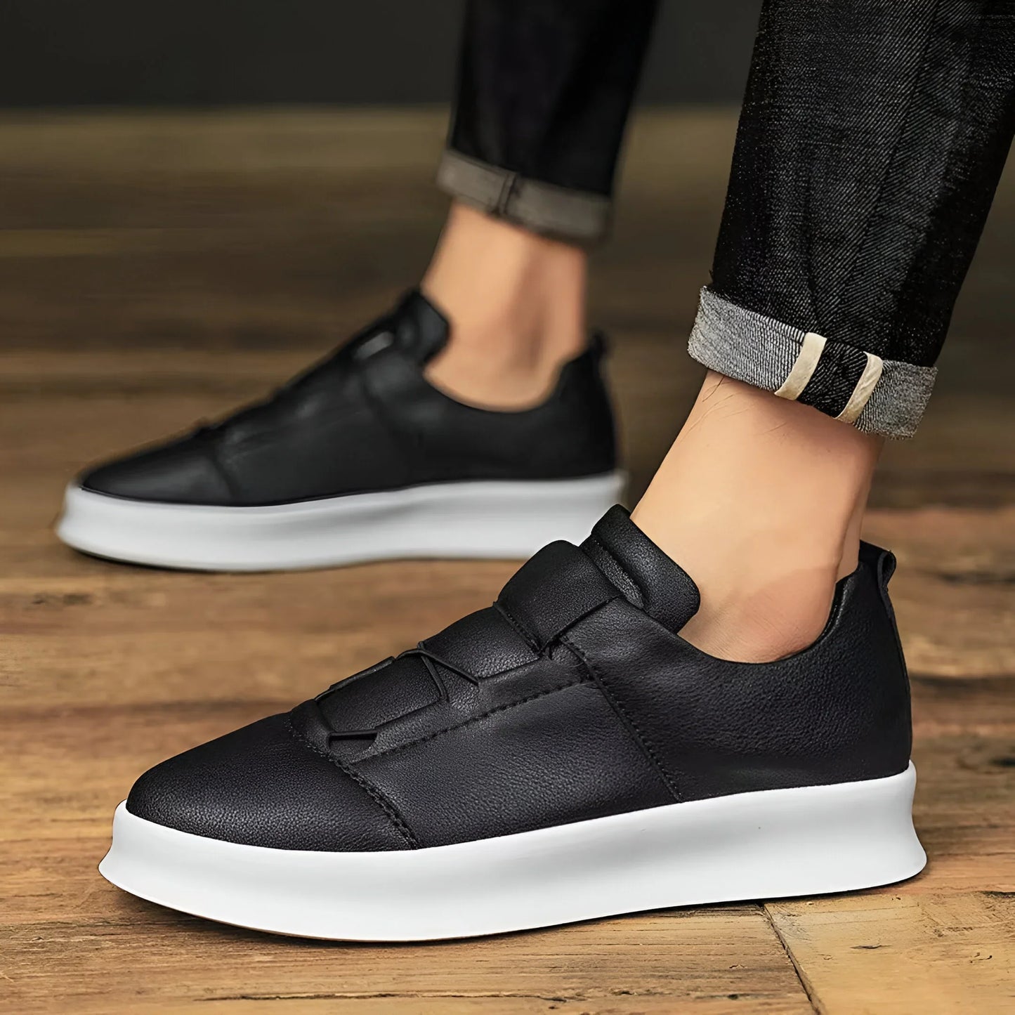 Enzo Slip-On Leather Sneakers