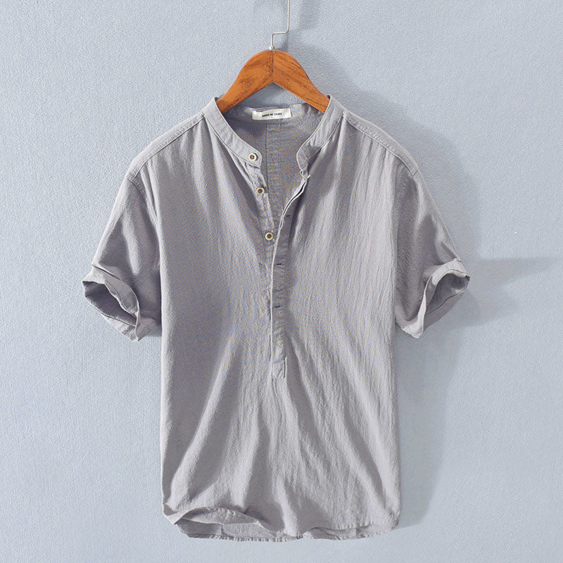 Santino Linen Henley Shirt